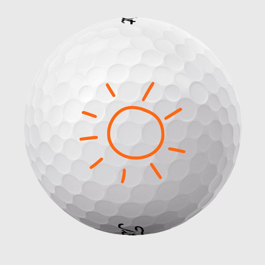 selvbiografi skorsten renhed Golfbolde med sol - Sjov golfbold med en flot sol printet.