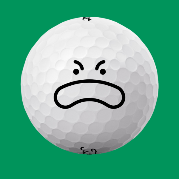Golfbolde med surt ansigt - sharpieprint