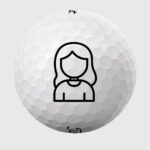 Golfbolde med langhåret pige