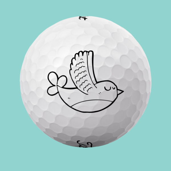 Golfbolde med fugl - sharpieprint