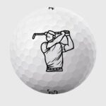 Golfbolde med mandlig golfspiller