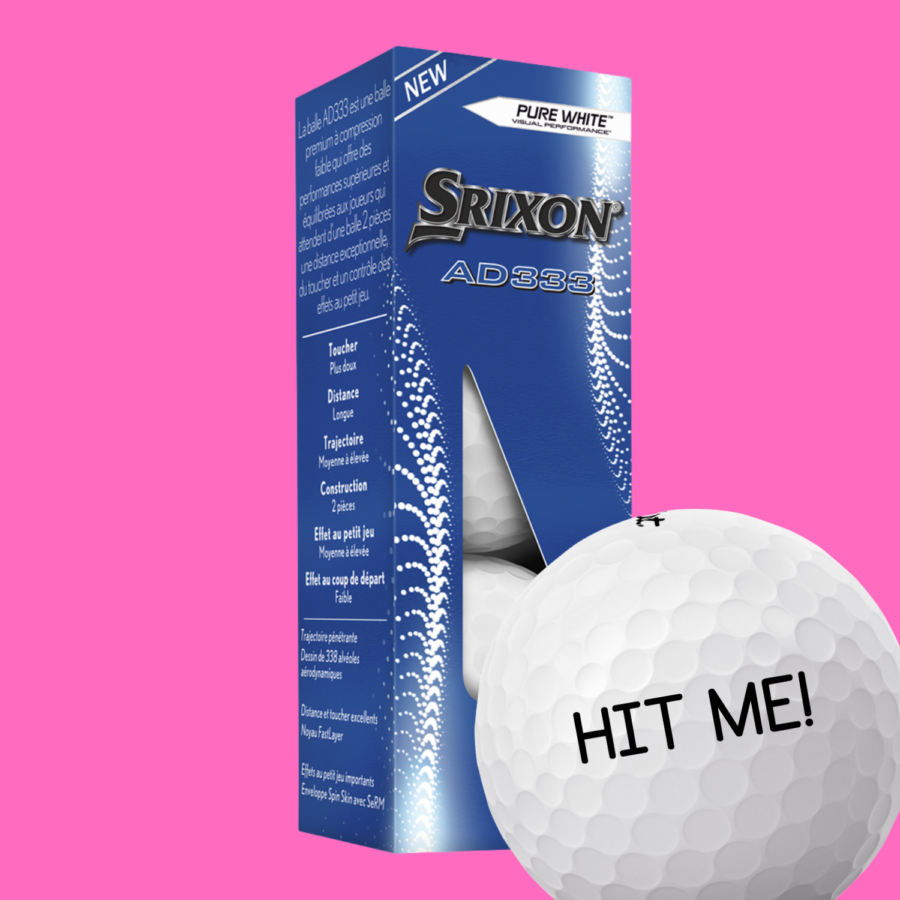 srixon ad333 golfbolde med tekst