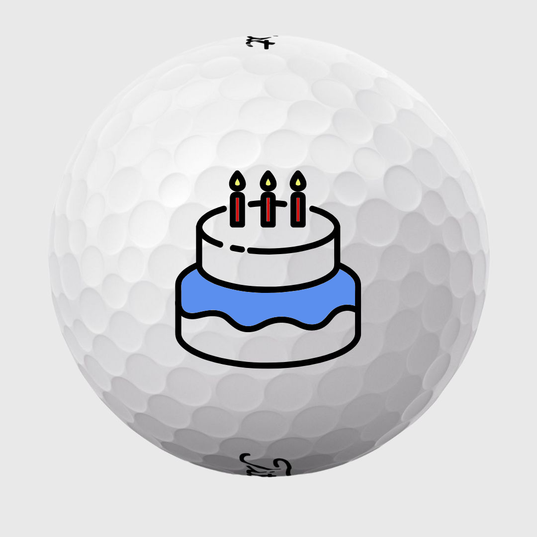 Golfbolde med fødselsdagskage