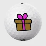 Golfbolde med gave med sløjfe