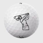Golfbolde med kvindelig golfspiller