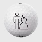 Golfbolde med brudepar