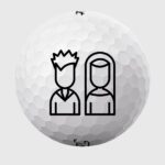 Golfbolde med brudepar