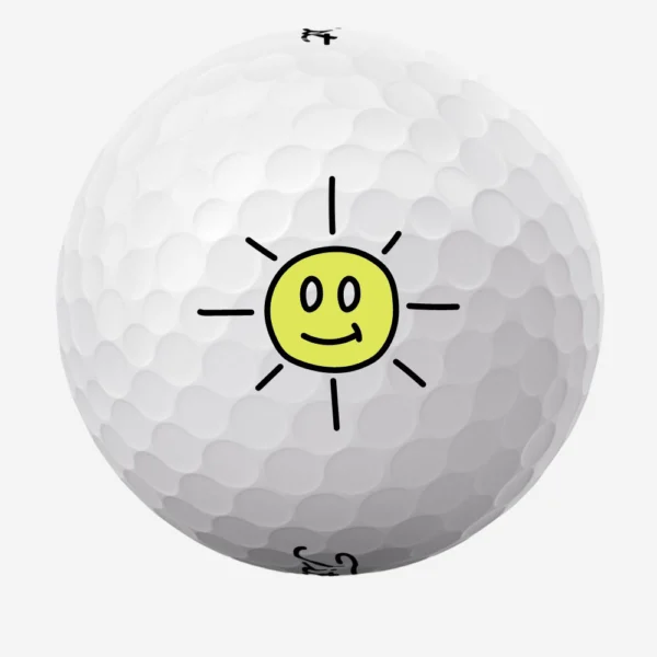 Golfbolde med glad sol