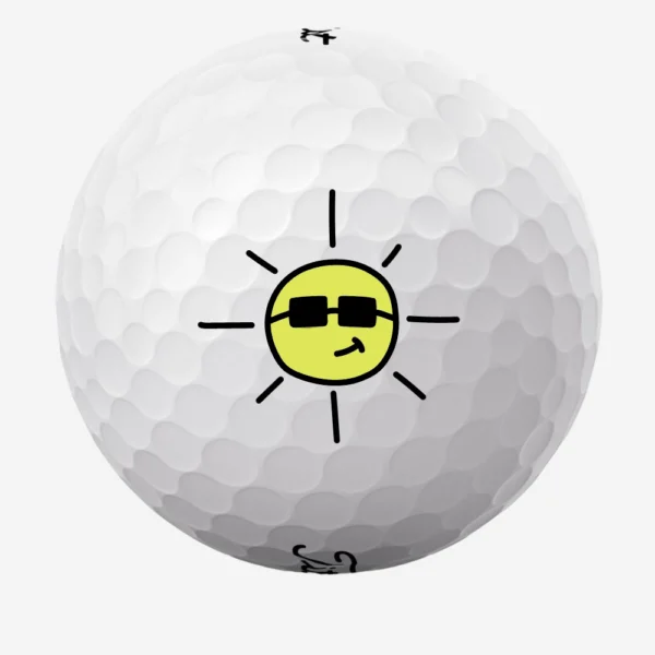 Golfbolde med sol med solbriller