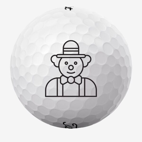 Golfbolde med klovn med hat