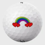 Golfbolde med regnbue med hjerter
