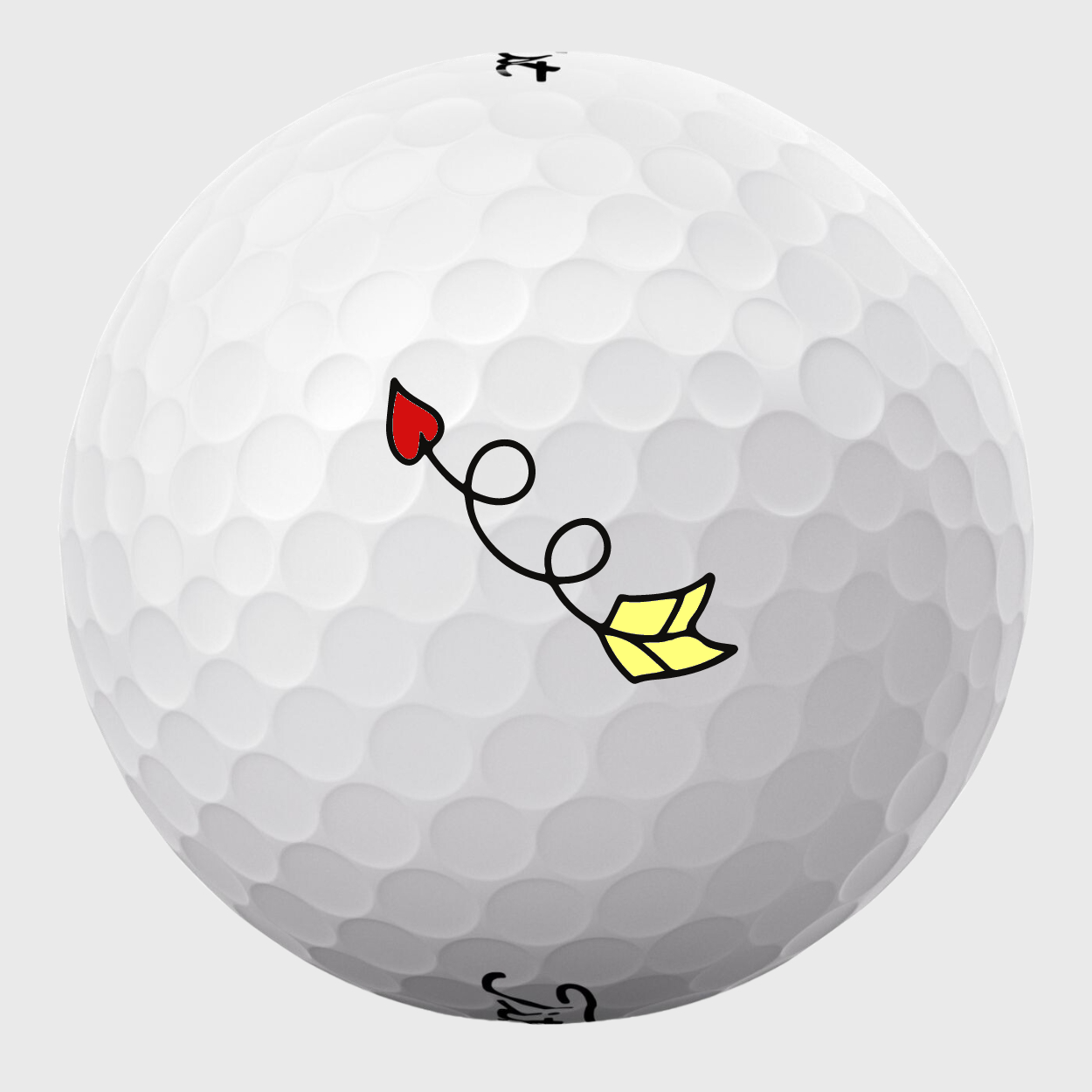 Golfbolde-med-snoet-hjertepil Golfbolde med snoet hjertepil - Billede 1