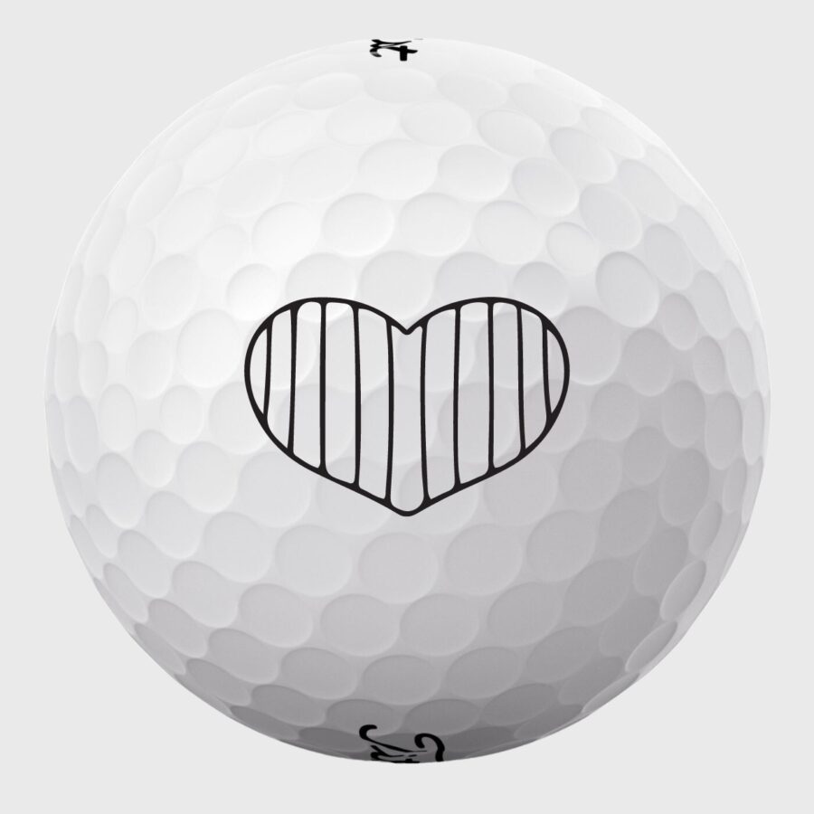 Golfbolde med stribet hjerte