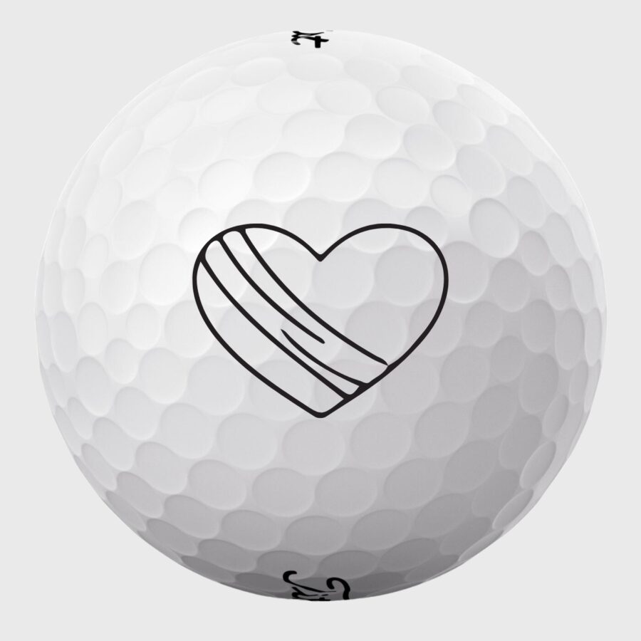 golfbolde med hjerte med bånd