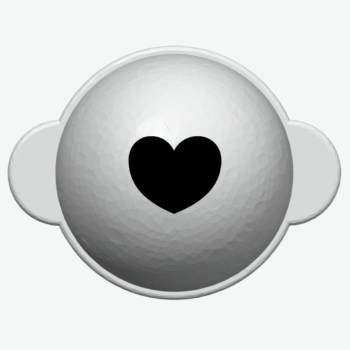 Markeringsredskab til golfbolde - hjerte