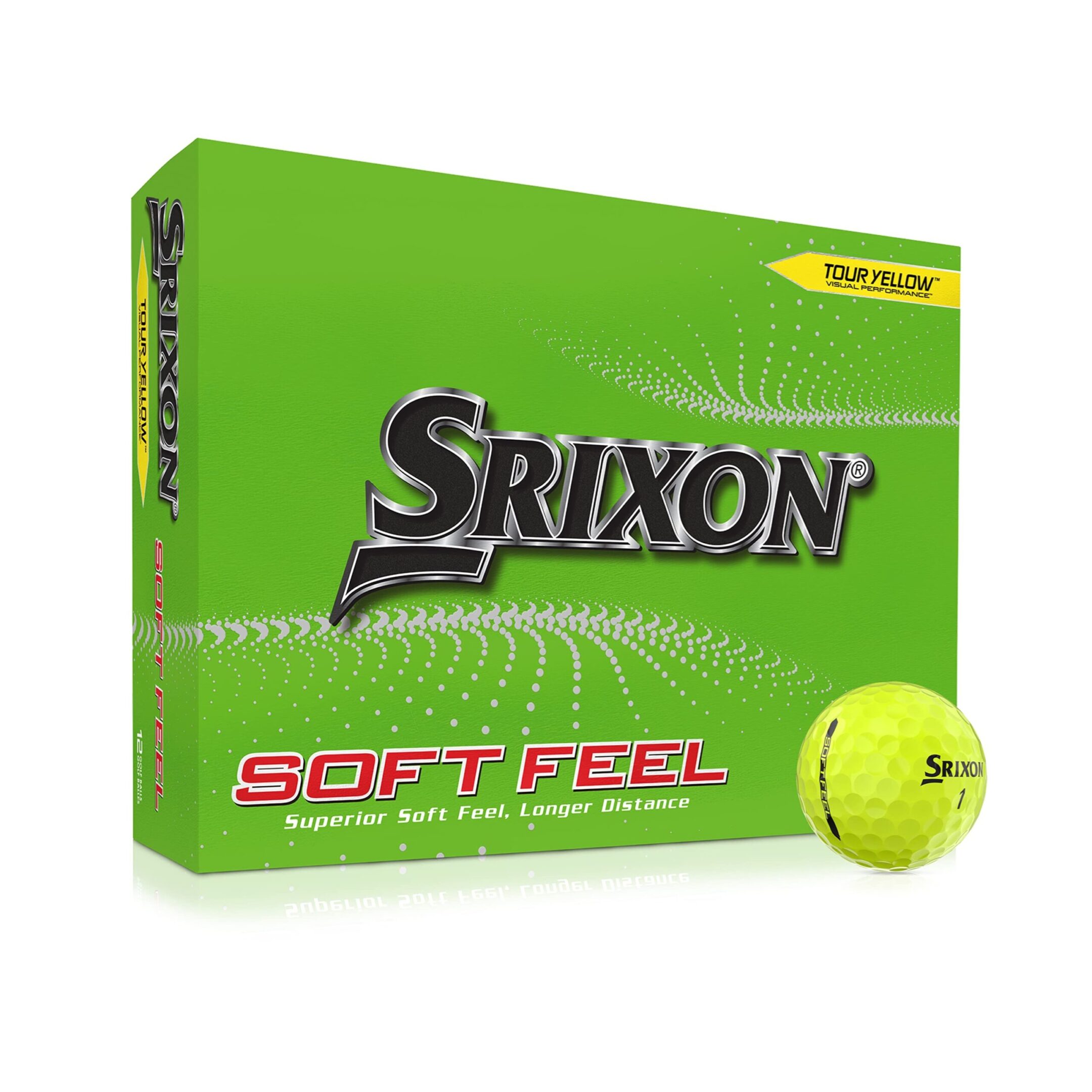 srixon soft feel gule golfbolde med logo Srixon Soft Feel Gule (12 stk.) - Billede 1