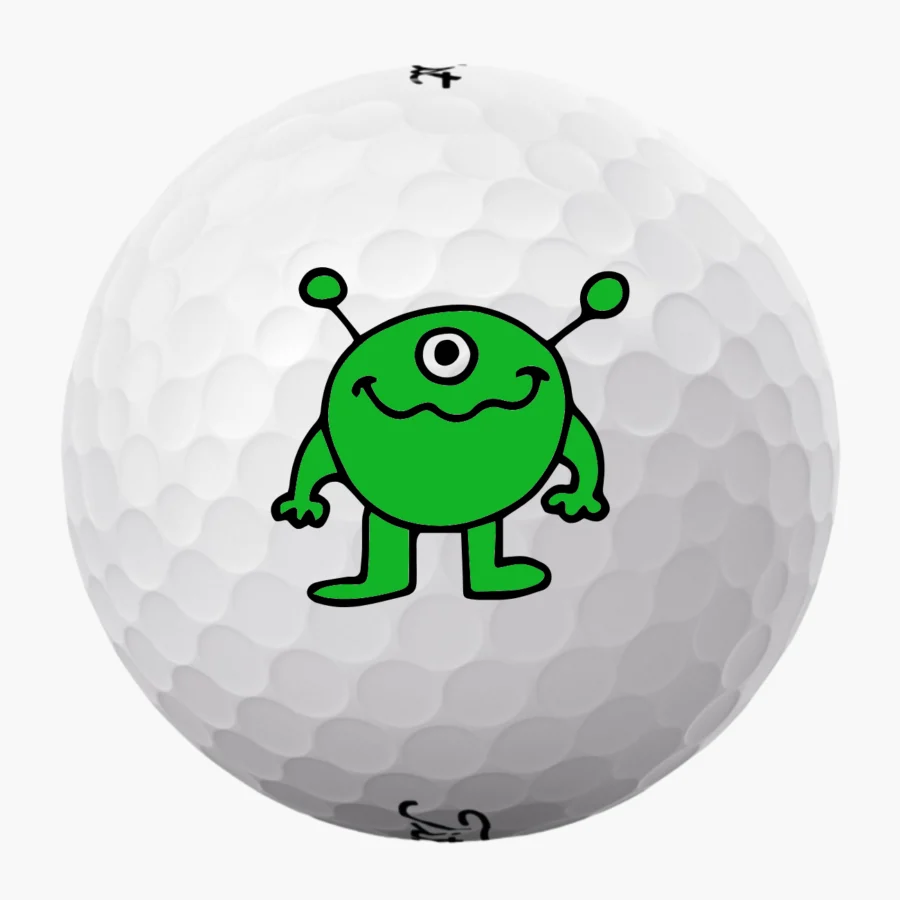 Golfbolde med grønt Uhyre - Billede 1