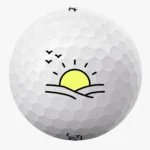 Golfbolde med solnedgang