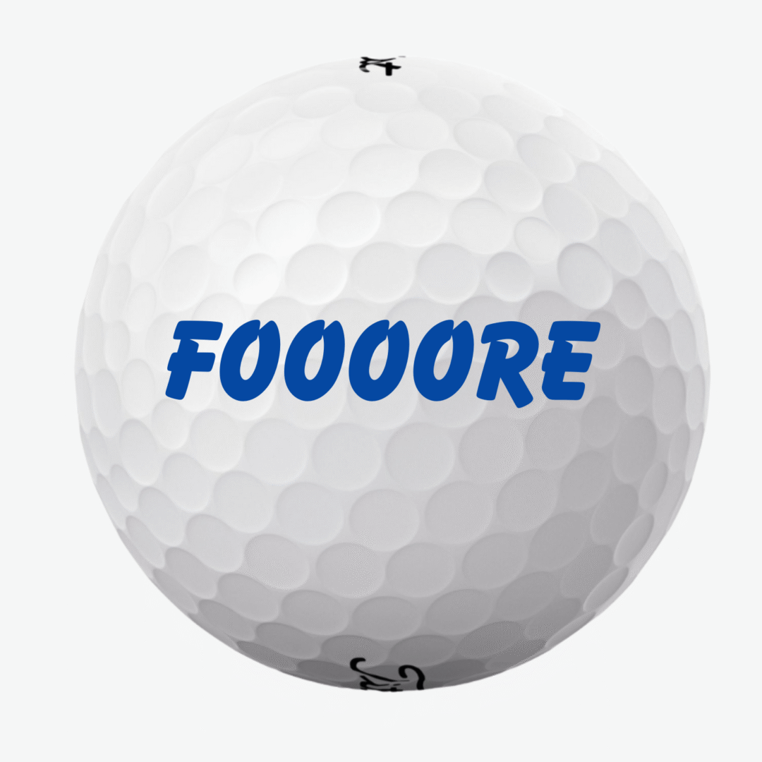 Golfbold med tekst – FOOOORE