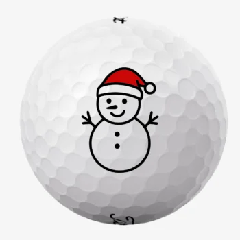 Golfbolde med snemand med rød nissehue