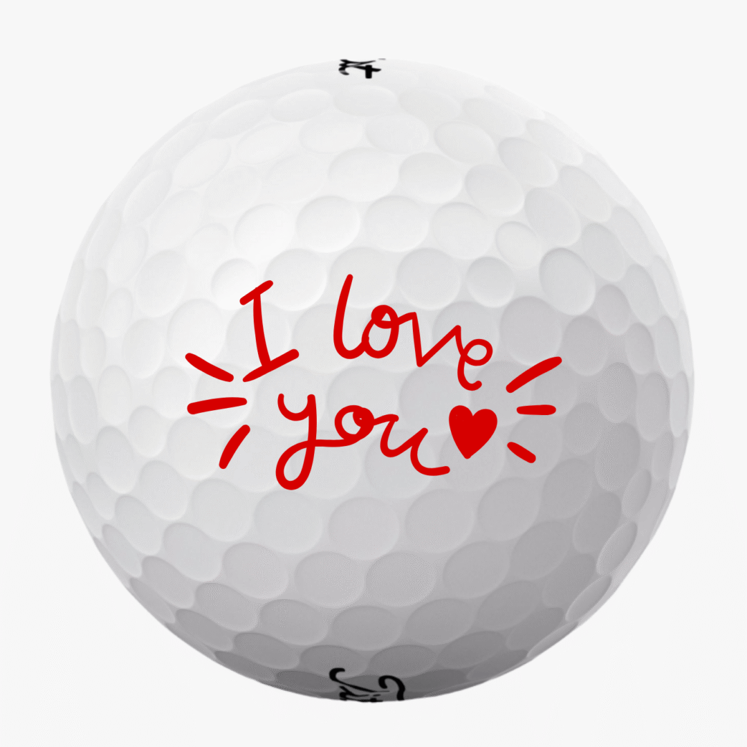 Golfbolde med I Love You