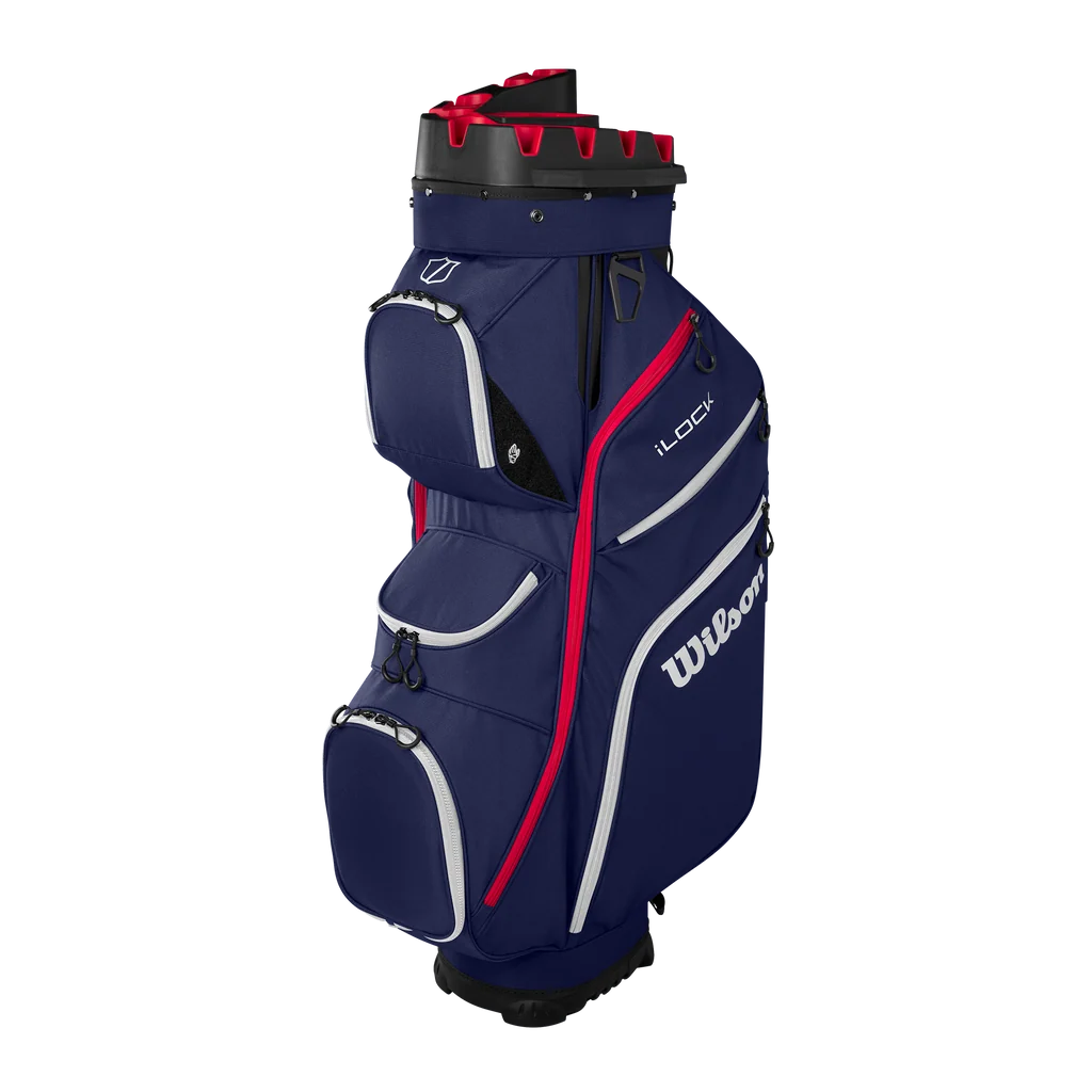 Wilson I-LOCK Golfbag - Navy/White/Red