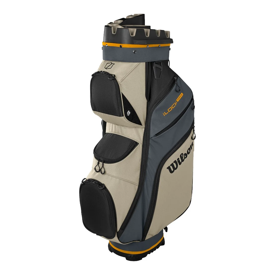 Wilson I-LOCK Dry Cart Golfbag - Grå/Khaki/Orange